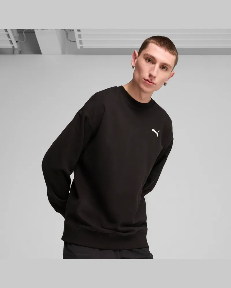 Puma Girocollo WARDROBE ESS vestibilità comoda da uomo, Abbigliamento, Nero Black