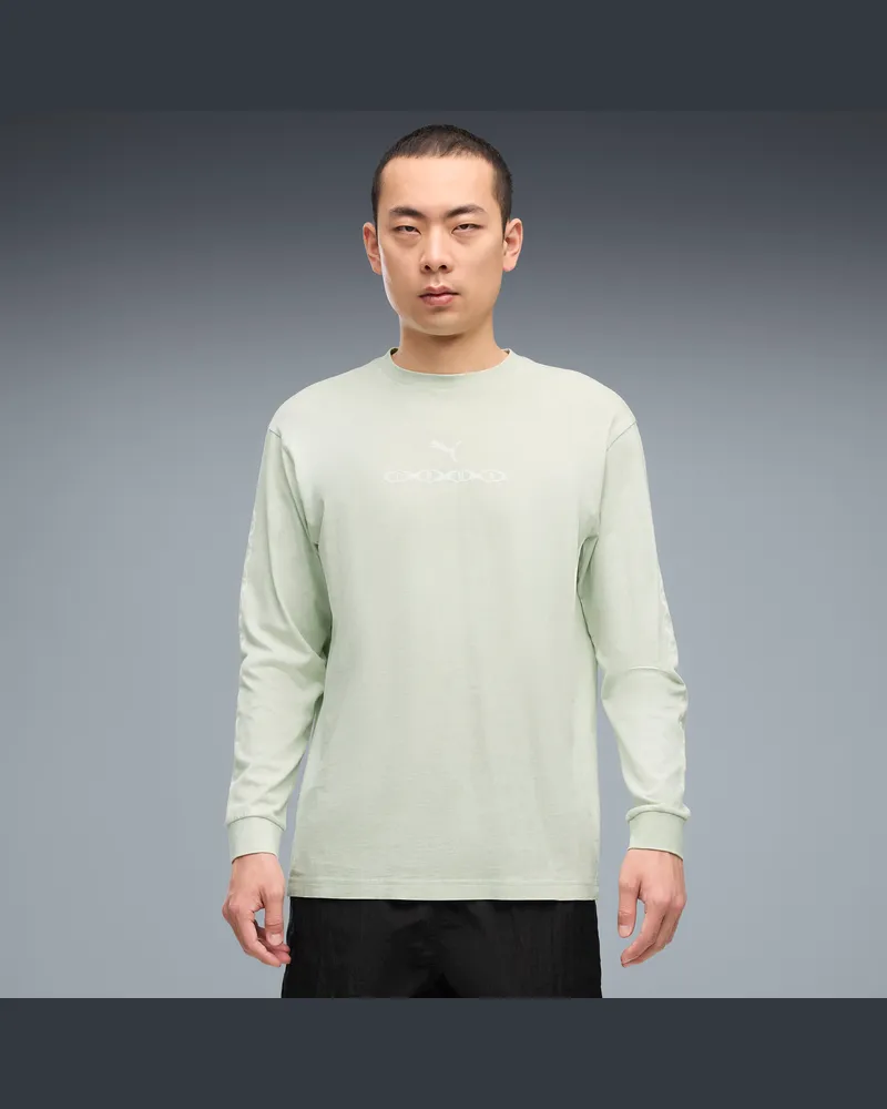 Puma T-shirt a maniche lunghe con grafica Run Culture Collective da uomo, Abbigliamento, Verde Green