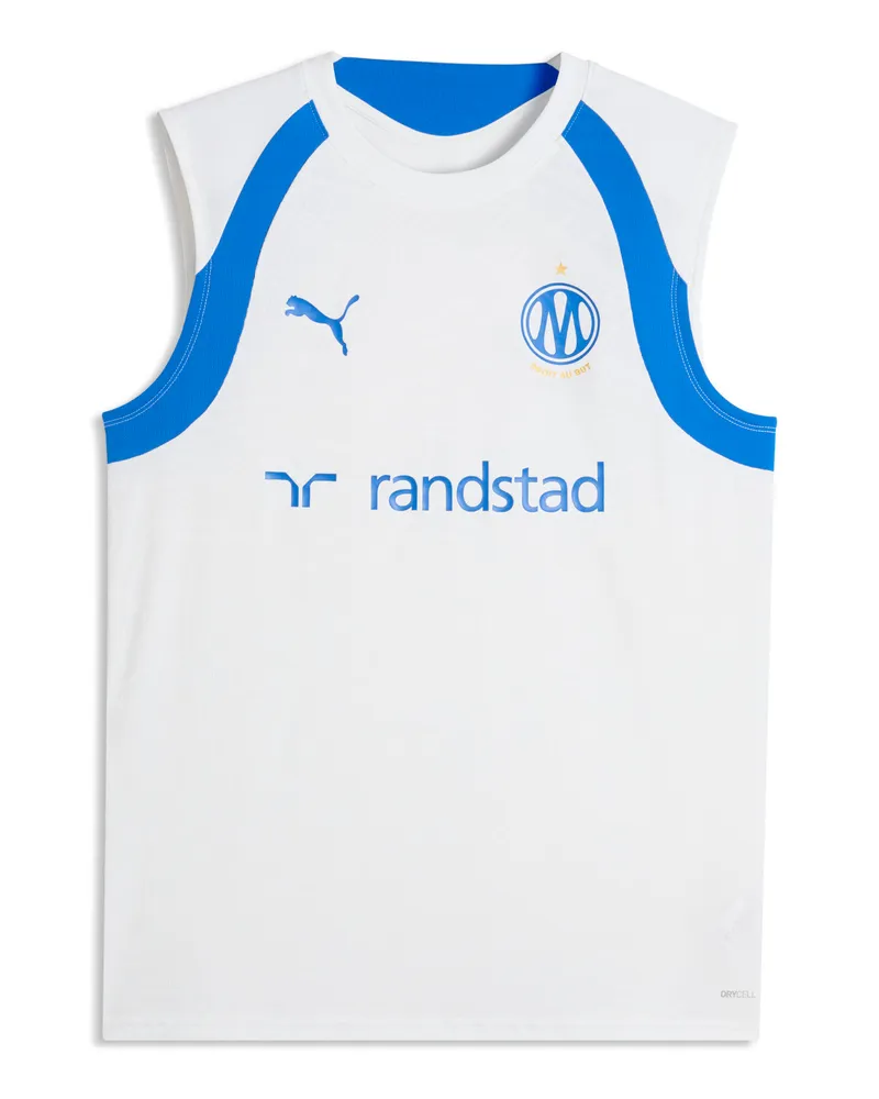 Puma Maglia senza maniche da training Olympique de Marseille da uomo, Accessori, Bianco White