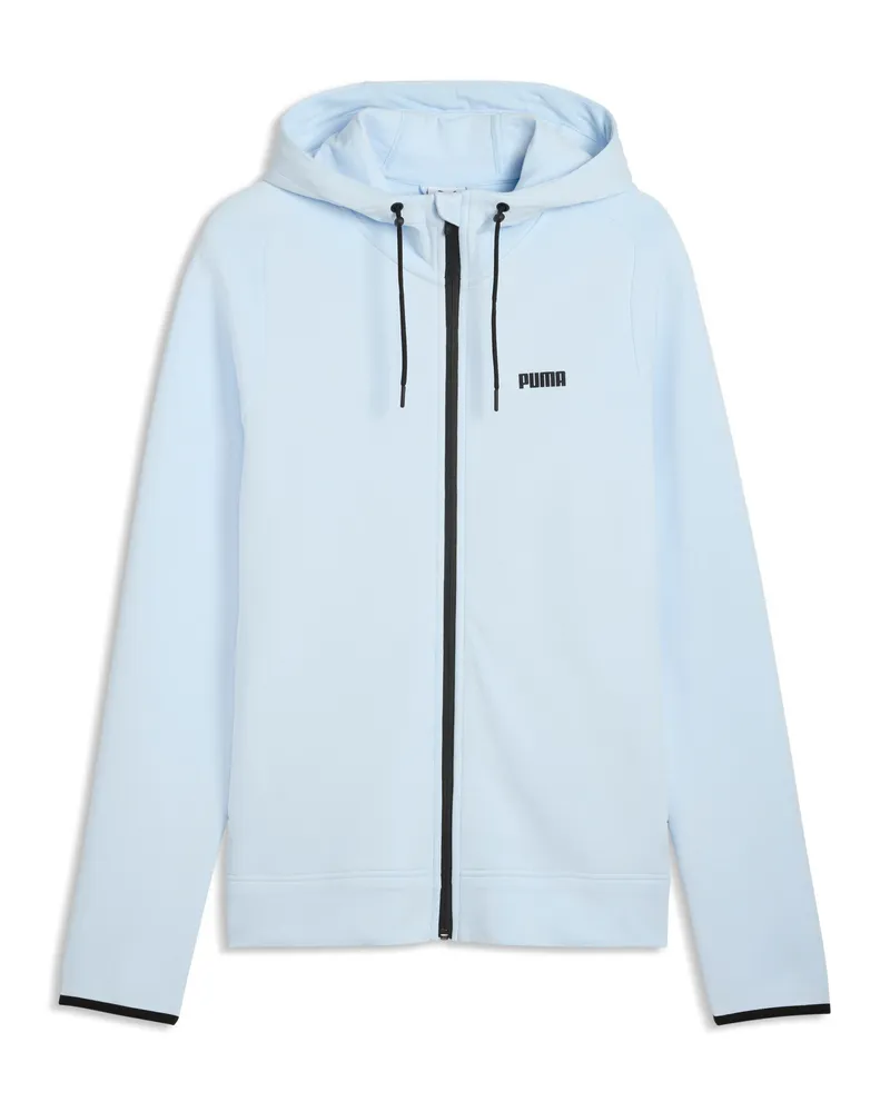 Puma Felpa con cappuccio e zip integrale Spacer da uomo, Abbigliamento, Blu Blue
