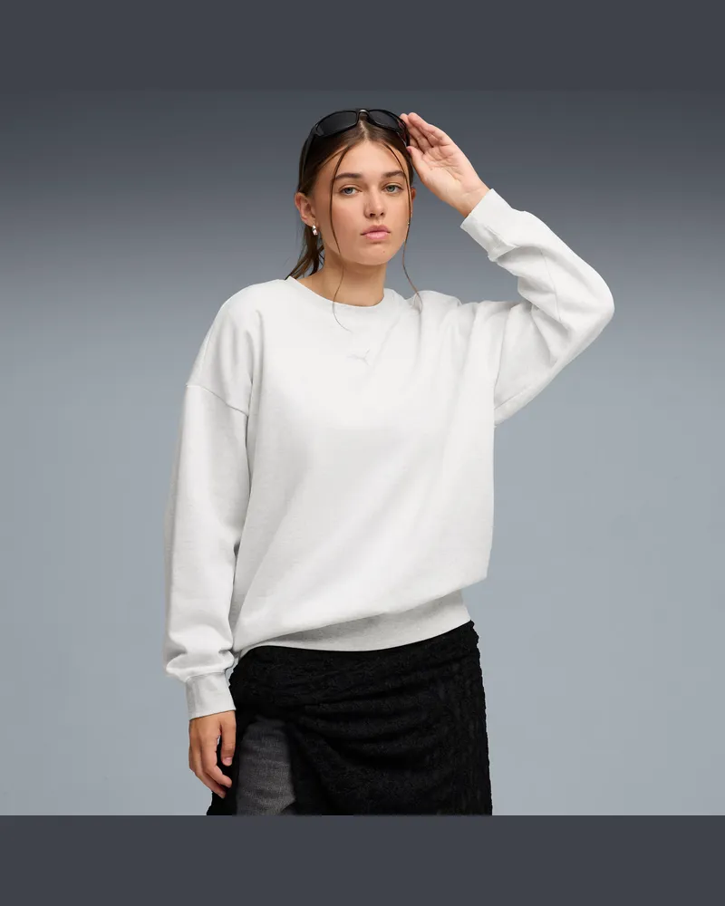 Puma Girocollo oversize Essentials da donna, Abbigliamento, Bianco White