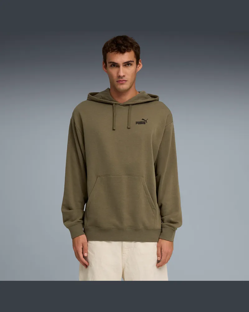 Puma Felpa con cappuccio con logo Essentials N.1 dal taglio morbido da uomo, Abbigliamento, Verde Green