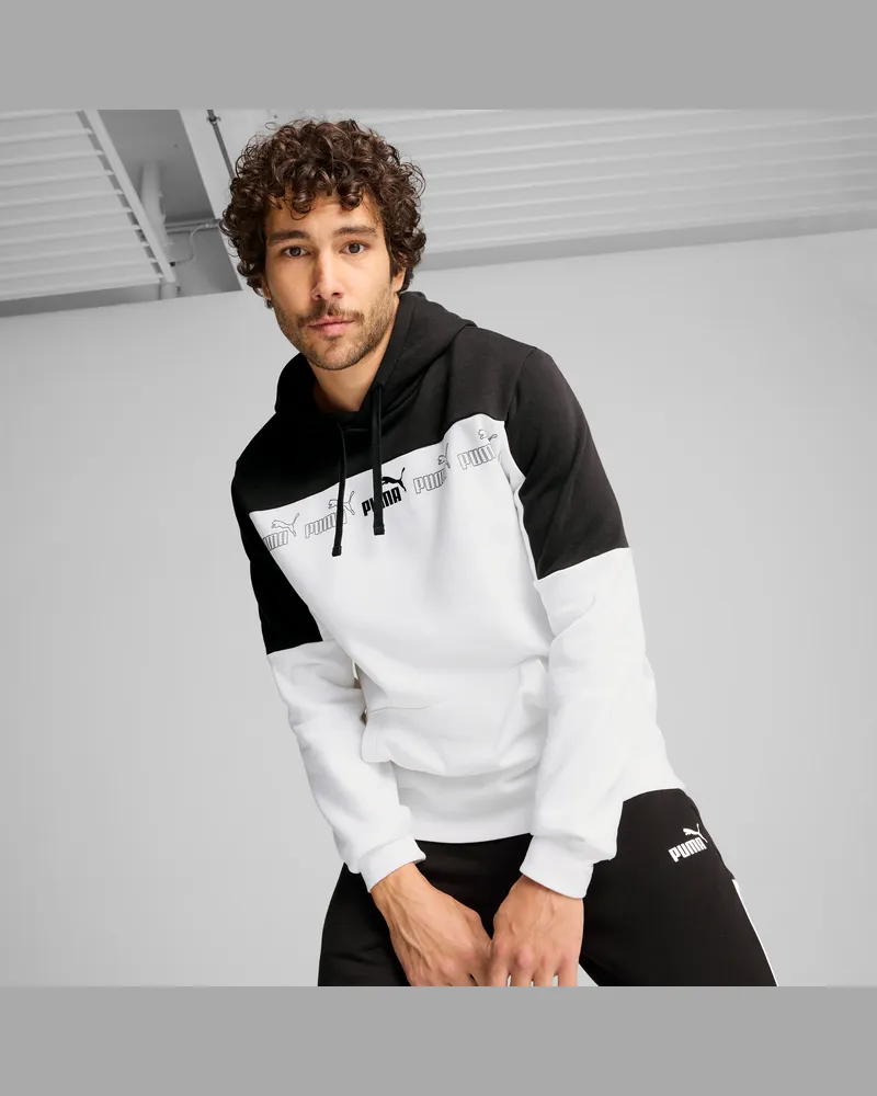 Puma Felpa con cappuccio Around the Block da uomo, Abbigliamento, Bianco White