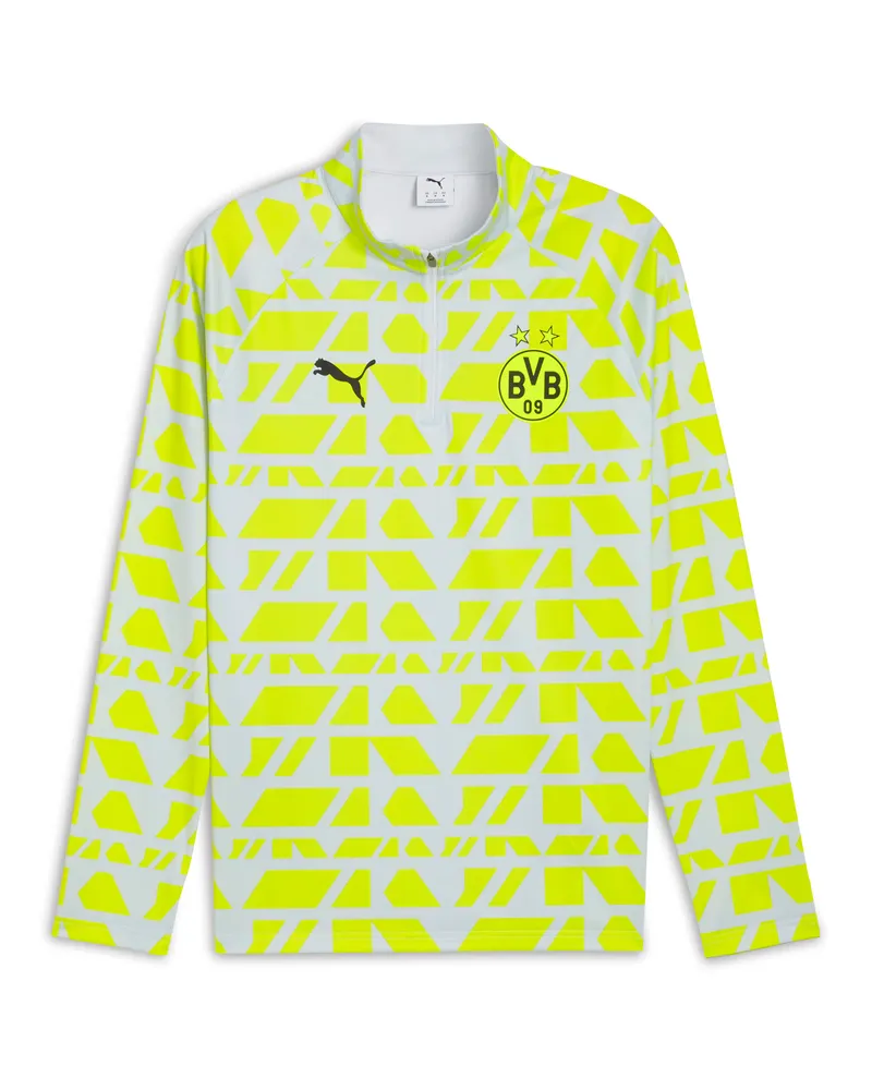 Puma Maglia pre-partita con zip a un quarto Borussia Dortmund da uomo, Accessori, Grigio Gray