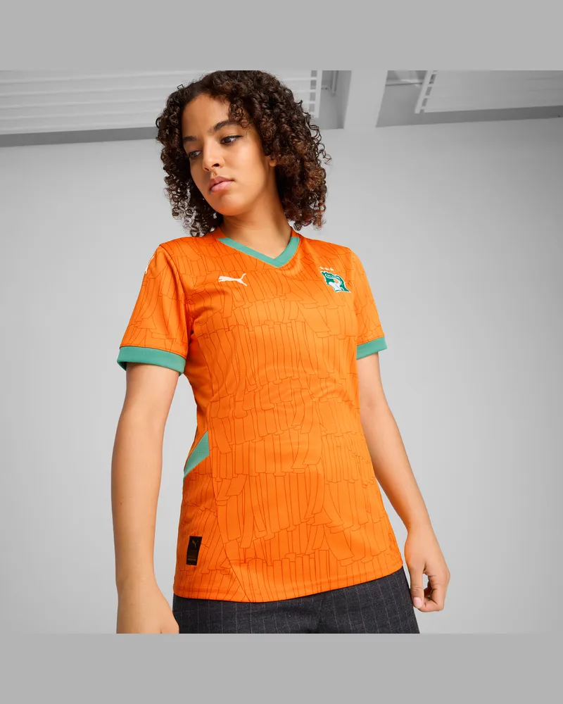 Puma Maglia Home Costa d'Avorio 2025 da donna, Abbigliamento, Arancione Orange