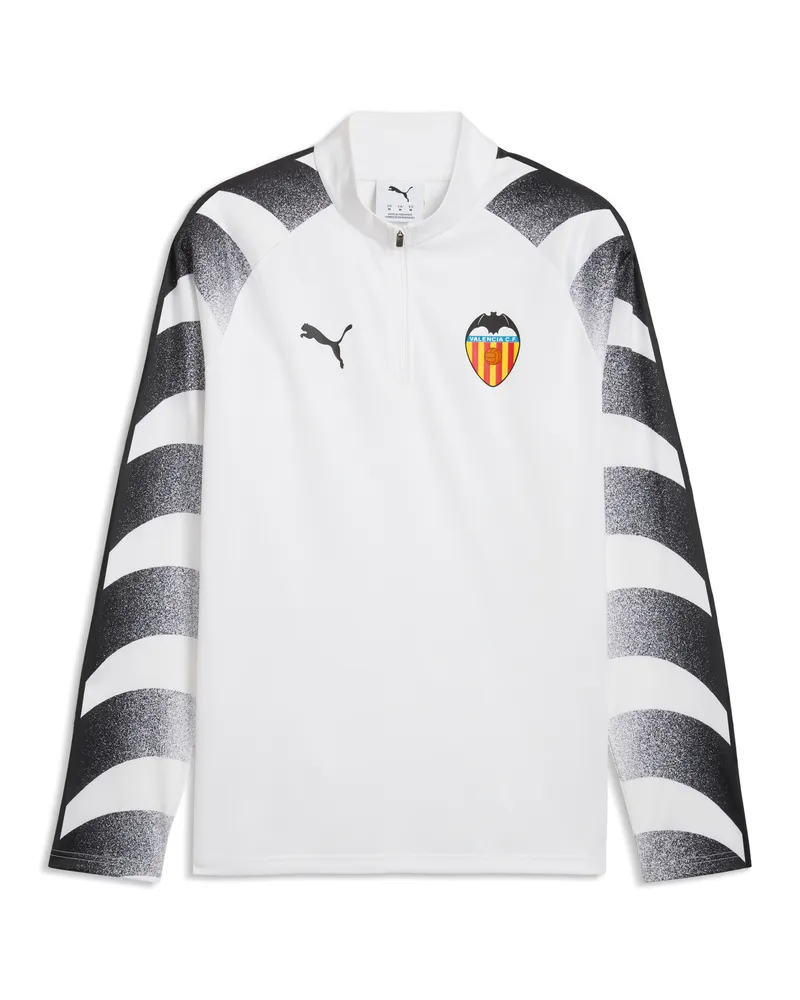 Puma Maglia da riscaldamento con zip corta del Valencia CF da uomo, Accessori, Bianco White