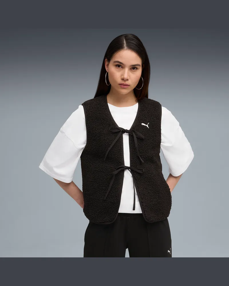 Puma Gilet in pile Wardrobe Essentials da donna, Abbigliamento, Nero Black