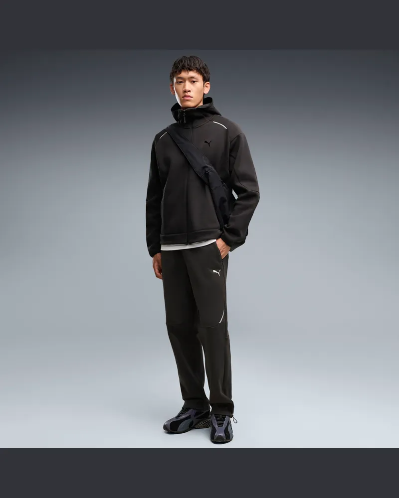 Puma Pantaloni in pile TECH Far InfraRosso da uomo, Abbigliamento, Nero Black