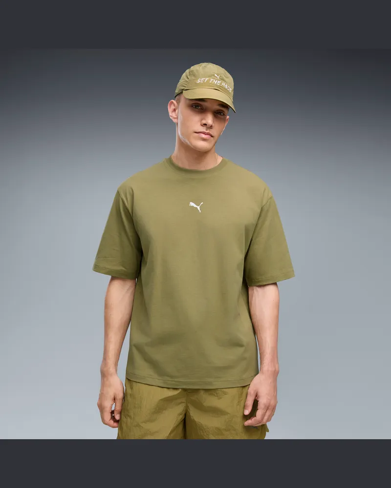 Puma T-shirt con grafica Run Culture Collective da uomo, Accessori, Marrone Brown