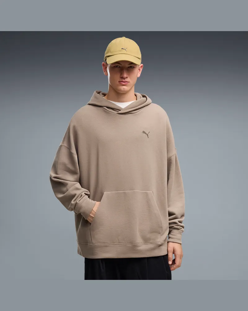 Puma Felpa con cappuccio oversize Essentials da uomo, Accessori, Beige Beige