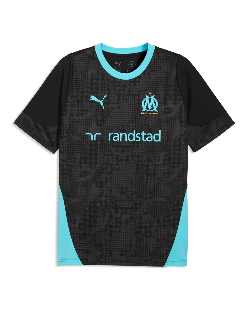 Puma Maglia da allenamento Olympique de Marseille da uomo, Accessori, Nero Black