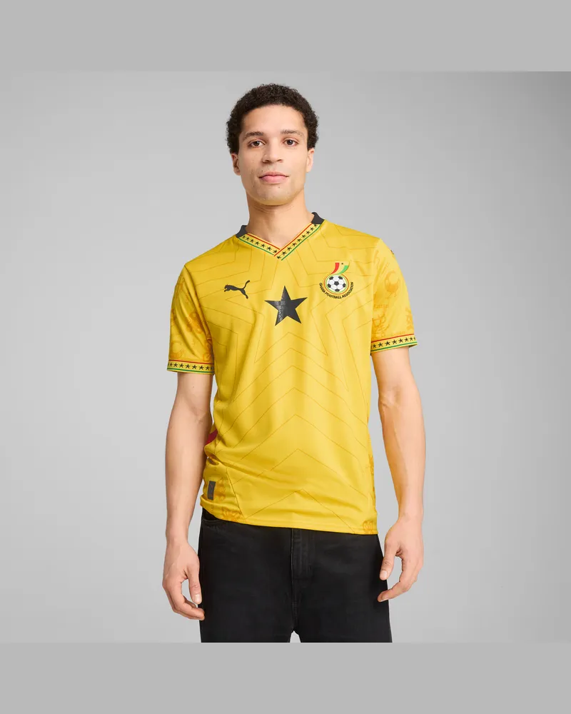 Puma Maglia gara Away Ghana 2025 da uomo, Abbigliamento, Giallo Yellow