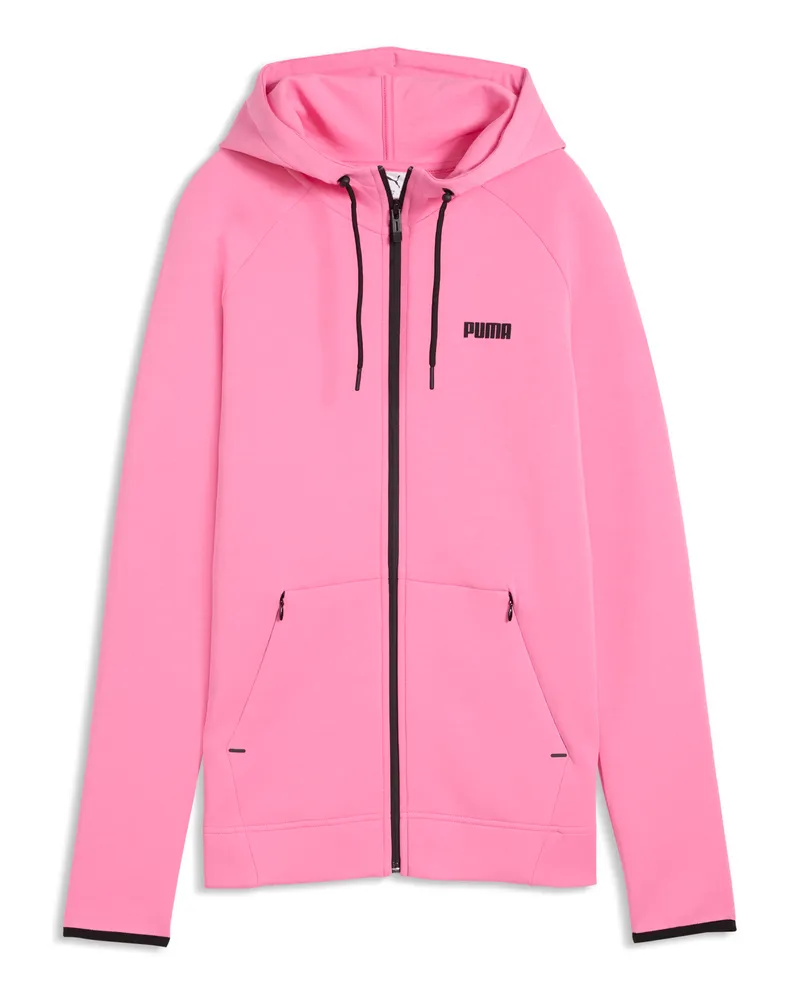 Puma Felpa con zip integrale e cappuccio Spacer da donna, Abbigliamento, Rosa Pink