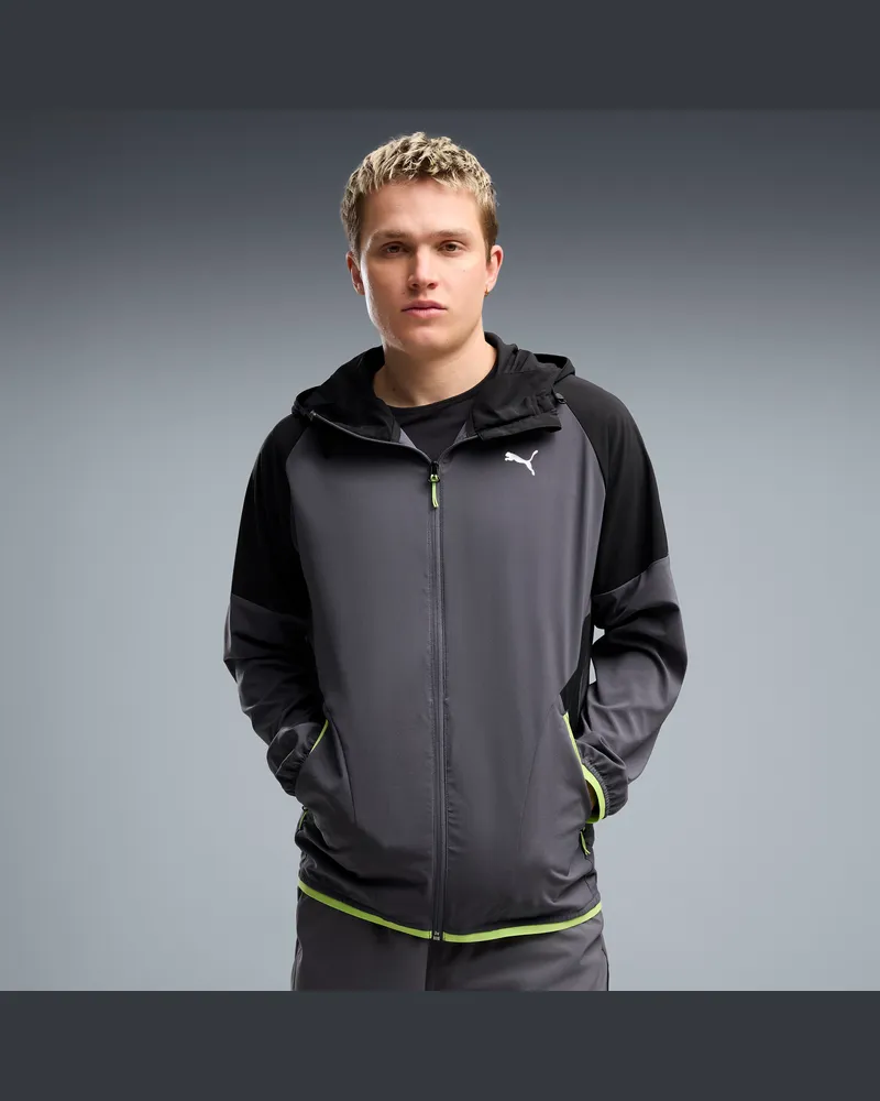 Puma Giacca con zip in tessuto PWRTRAIN da uomo, Abbigliamento, Grigio Gray