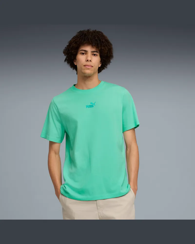 Puma T-shirt Essentials con logo piccolo N. 1 da uomo, Abbigliamento, Verde Green
