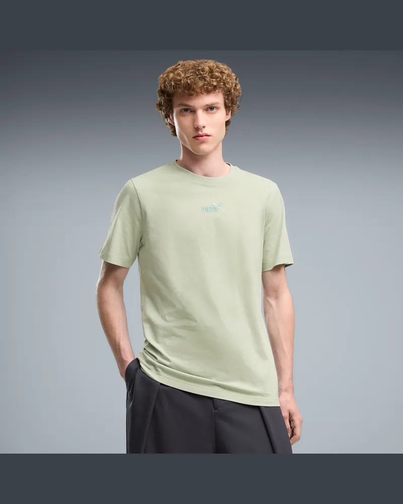 Puma T-shirt Essentials con logo piccolo N. 1 da uomo, Abbigliamento, Verde Green