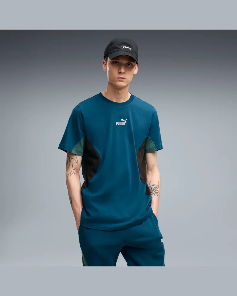Puma T-shirt Essentials Block da uomo, Abbigliamento, Blu Blue