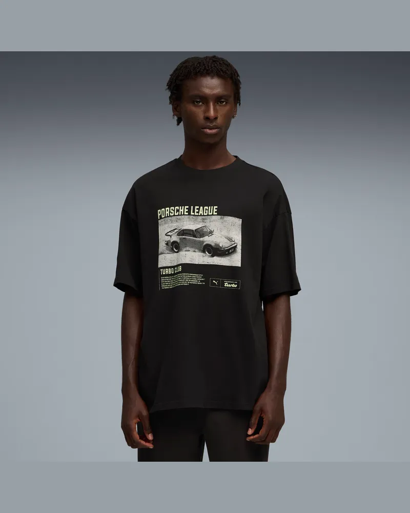 Puma T-shirt con grafica  x PORSCHE LEGACY 2 da uomo, Abbigliamento, Nero Black