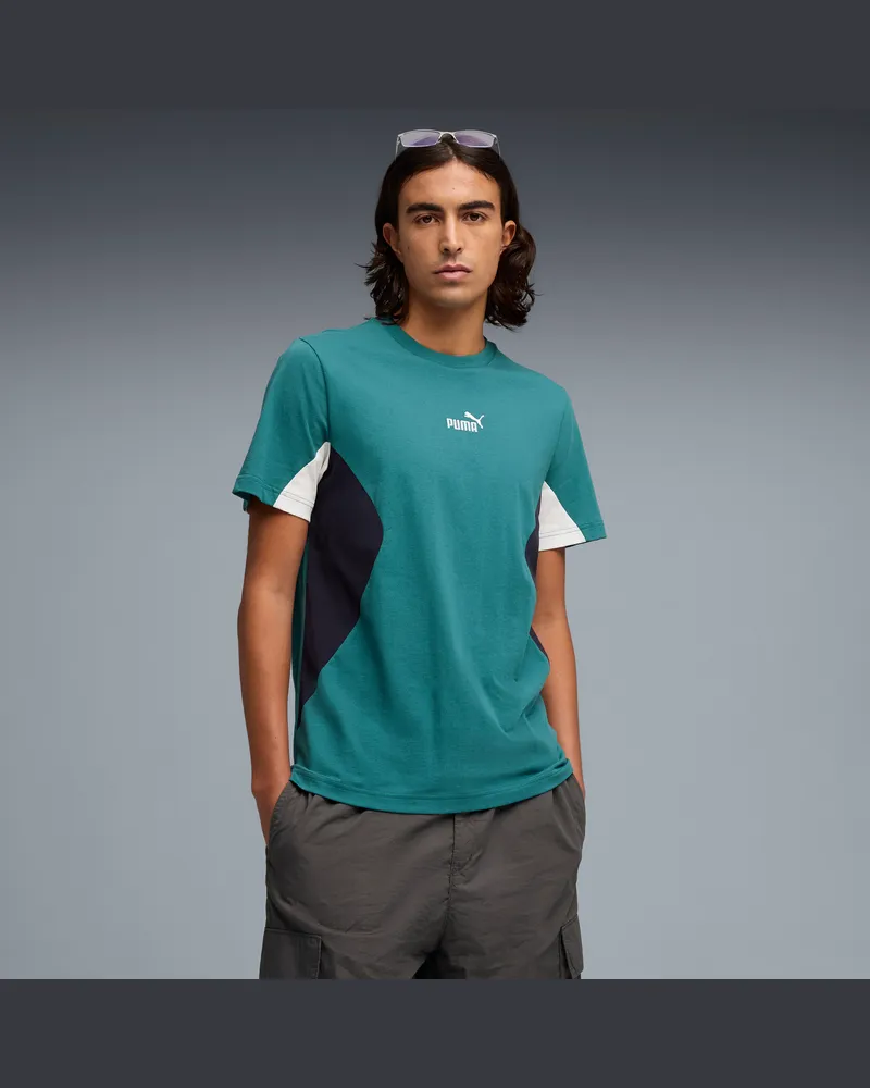 Puma T-shirt Essentials Block da uomo, Abbigliamento, Verde Green