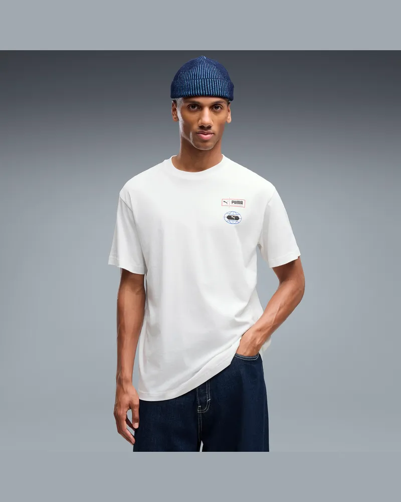 Puma T-shirt grafica dal taglio morbido da uomo, Abbigliamento, Bianco White