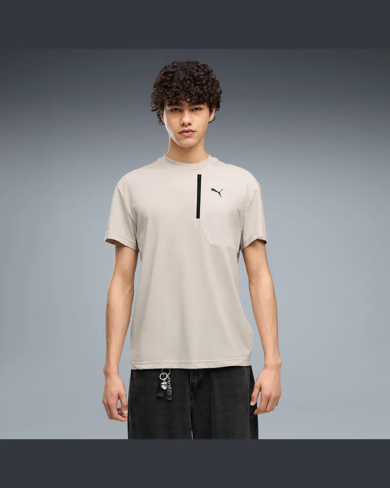 Puma T-shirt con taschino TECH da uomo, Abbigliamento, Beige Beige