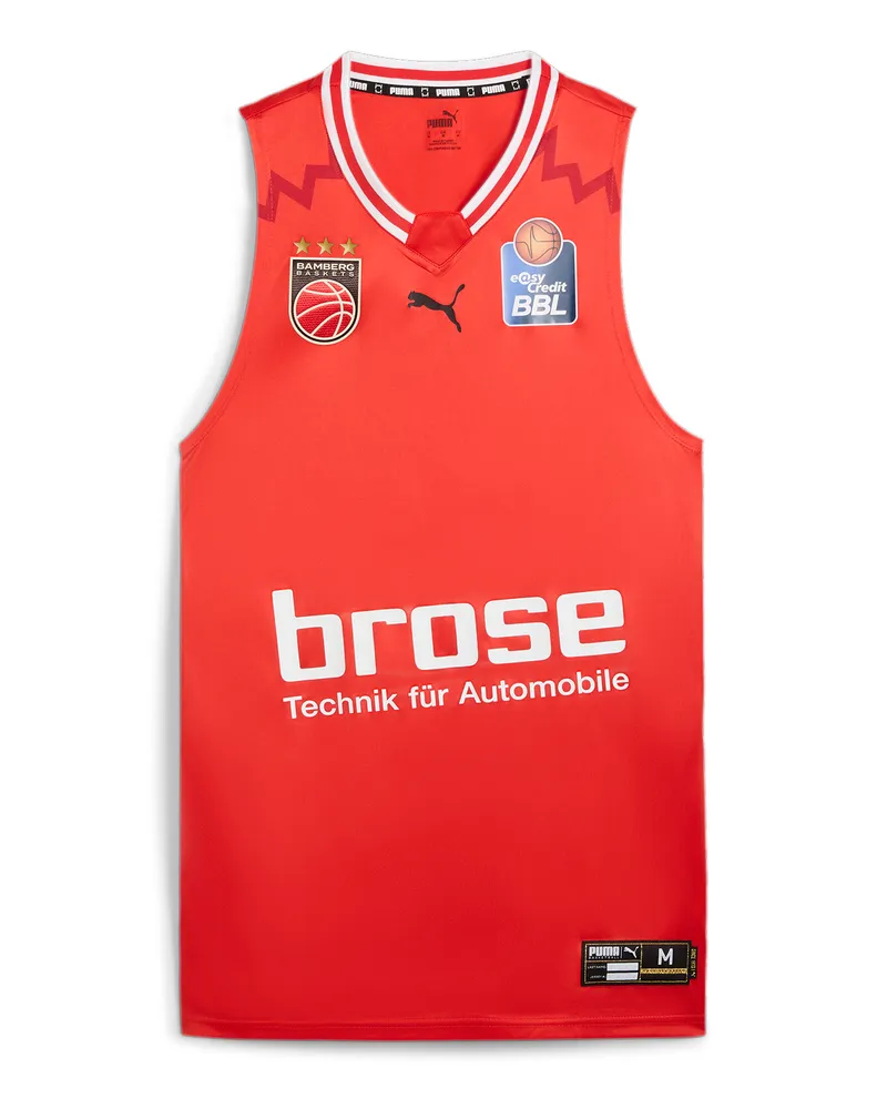 Puma Maglia da basket Bamberg II da uomo, Abbigliamento, Rosso Red