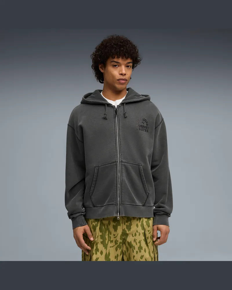 Puma Felpa con cappuccio e zip .NOW da uomo, Abbigliamento, Grigio Gray