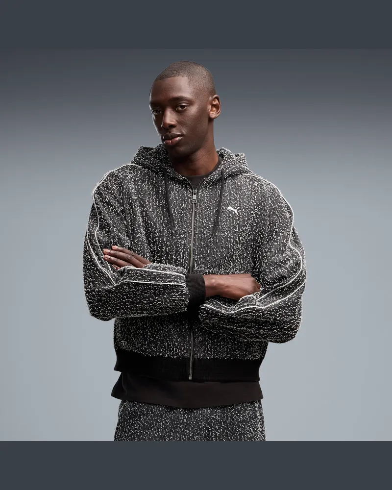 Puma Giacca sportiva con cappuccio T7 da uomo, Abbigliamento, Grigio Gray