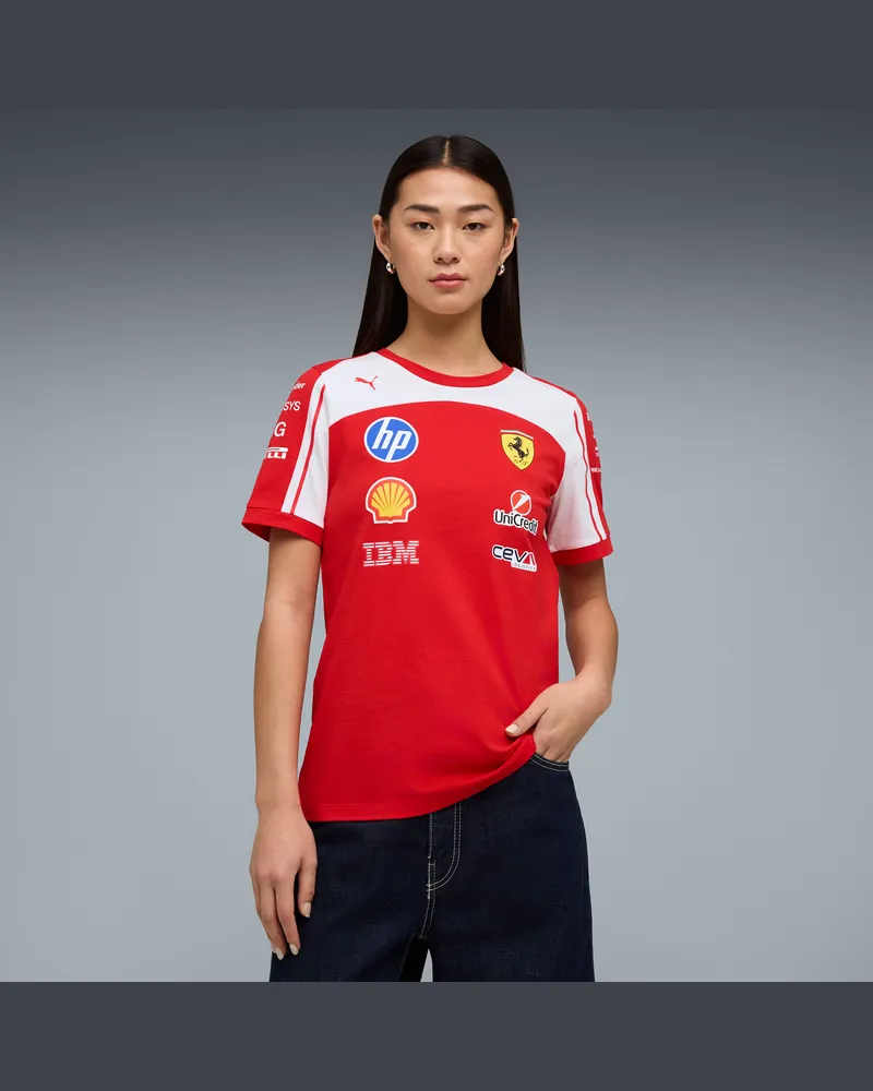 Puma T-shirt Scuderia Ferrari HP Replica da donna, Abbigliamento, Rosso Red