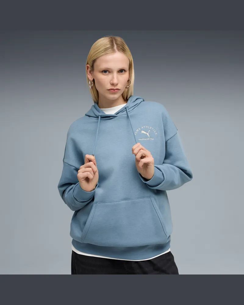 Puma Felpa con cappuccio  Class dal taglio morbido da donna, Abbigliamento, Blu Blue