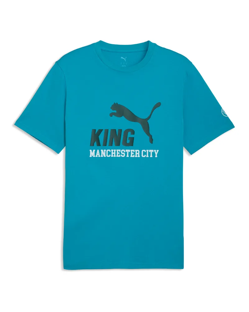 Puma T-shirt con logo Manchester City KING da uomo, Accessori, Blu Blue