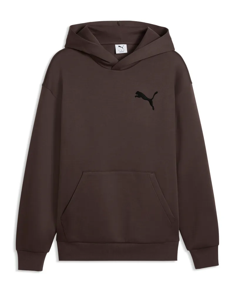 Puma Felpa con cappuccio e logo Essentials Elevated Cat dal taglio morbido da uomo, Accessori, Marrone Brown