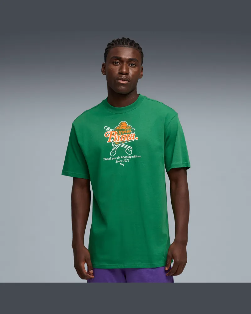 Puma T-shirt da basket Junior Varsity I dal taglio morbido da uomo, Accessori, Verde Green