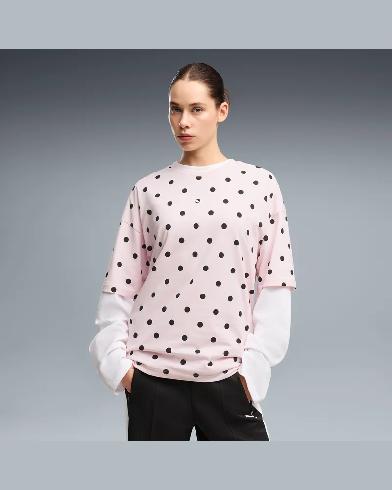 Puma T-shirt oversize da donna, Abbigliamento, Rosa Pink