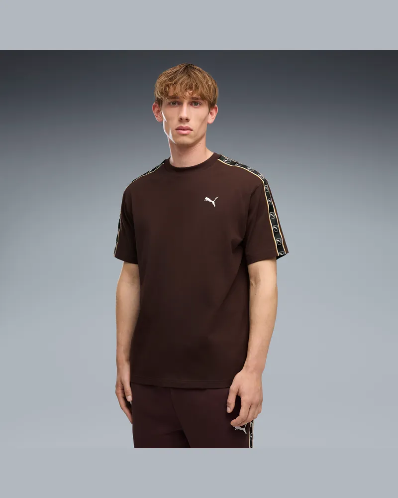 Puma T-shirt Essentials Elevated Tape dal taglio morbido da uomo, Accessori, Marrone Brown