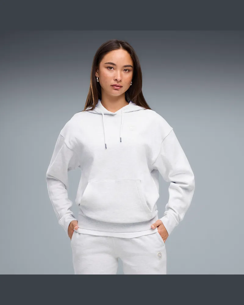 Puma Felpa con cappuccio Essentials Elevated da donna, Abbigliamento, Bianco White