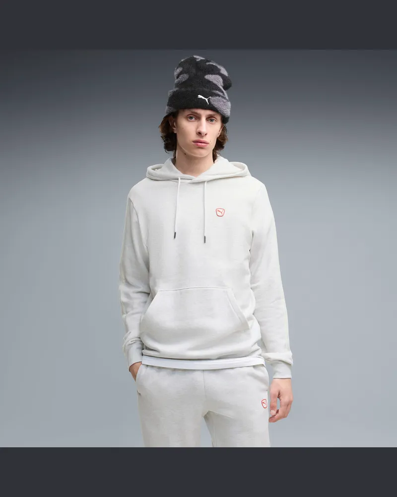 Puma Felpa con cappuccio in pile Essentials Elevated da uomo, Abbigliamento, Bianco White