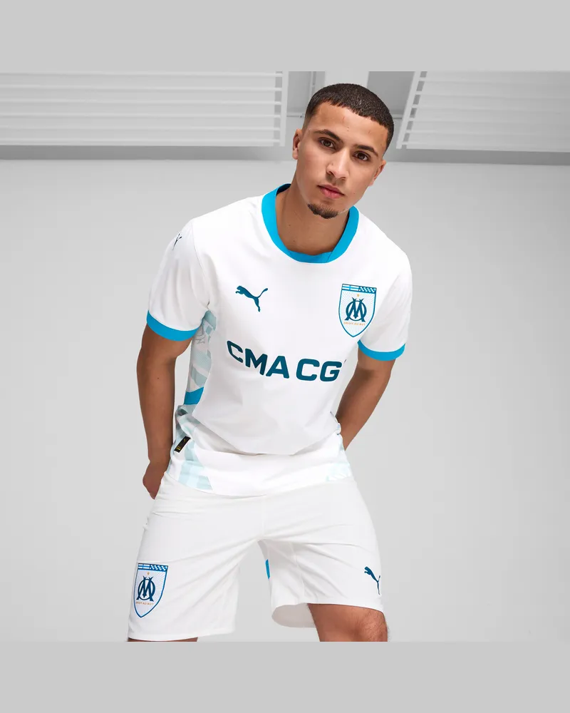 Puma Maglia gara Home Olympique de Marseille Authentic 24/25 da uomo, Abbigliamento, Bianco White