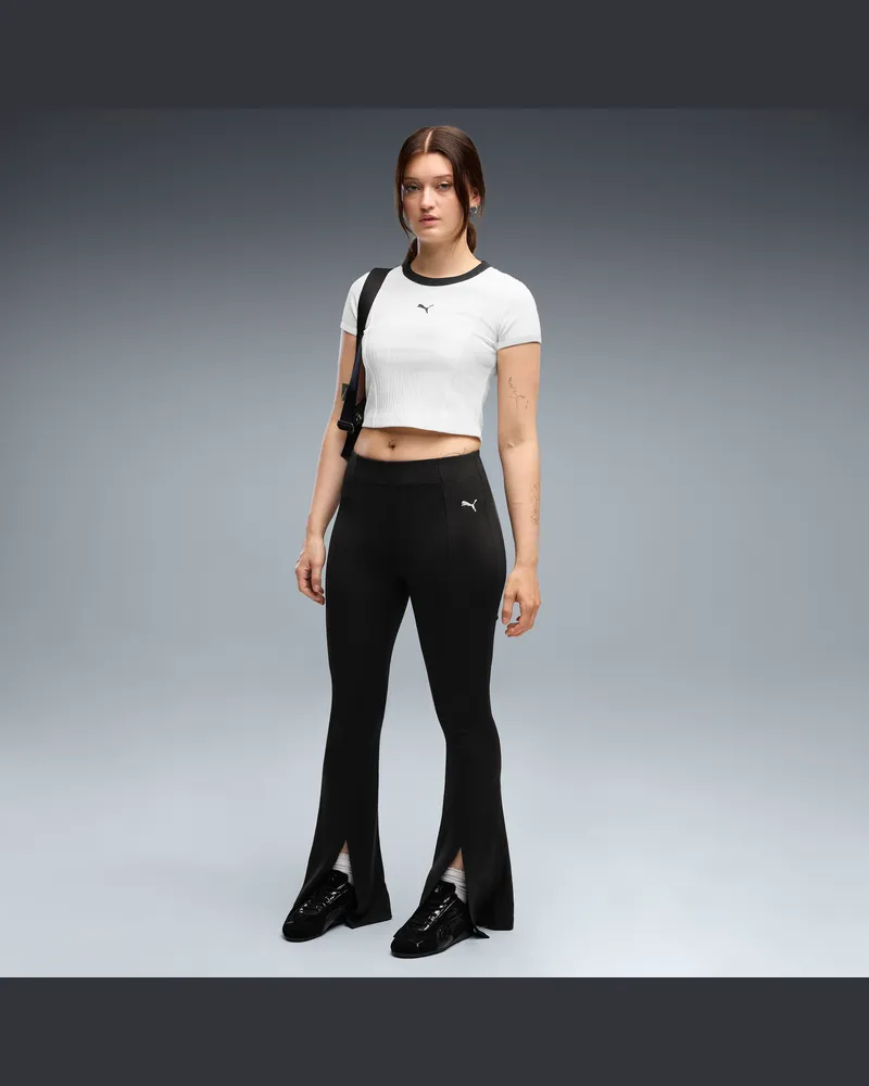 Puma Pantaloni aderenti a zampa con pintuck Essentials da donna, Accessori, Nero Black