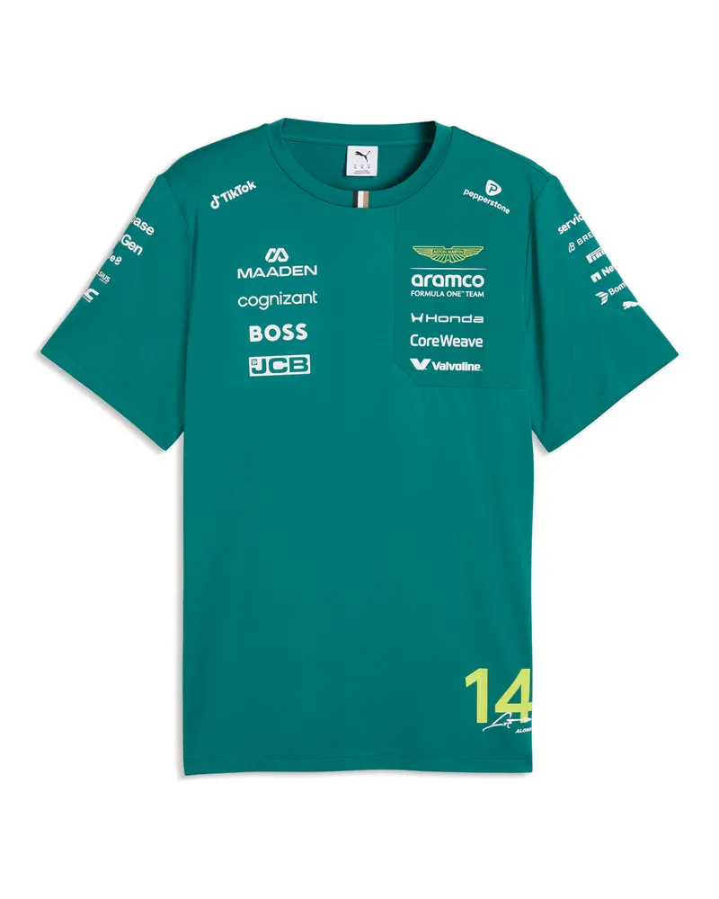 Puma T-shirt  x ASTON MARTIN ARAMCO F1® TEAM Replica Alonso unisex, Accessori, Verde Green