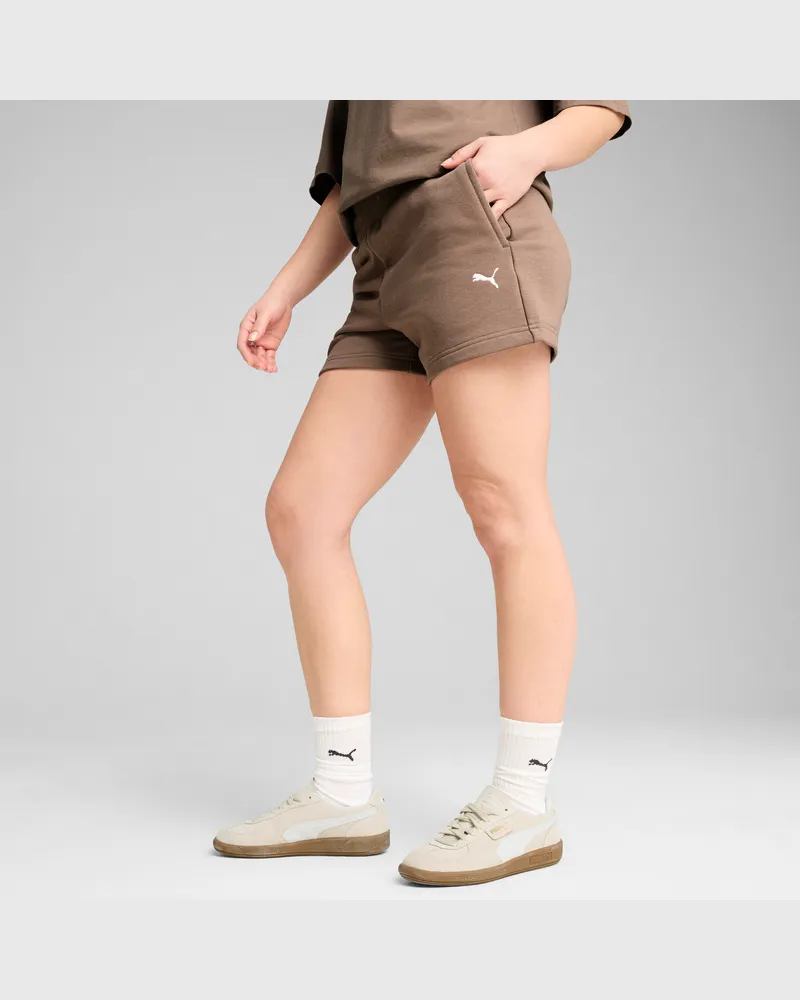 Puma Shorts WARDROBE ESS da 4" da donna, Abbigliamento, Marrone Brown