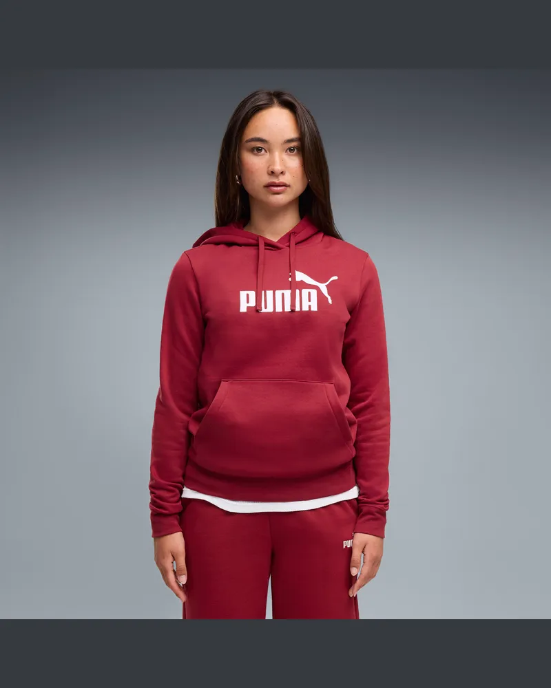 Puma Felpa con cappuccio ESS N. 1 Logo da donna, Abbigliamento, Rosso Red
