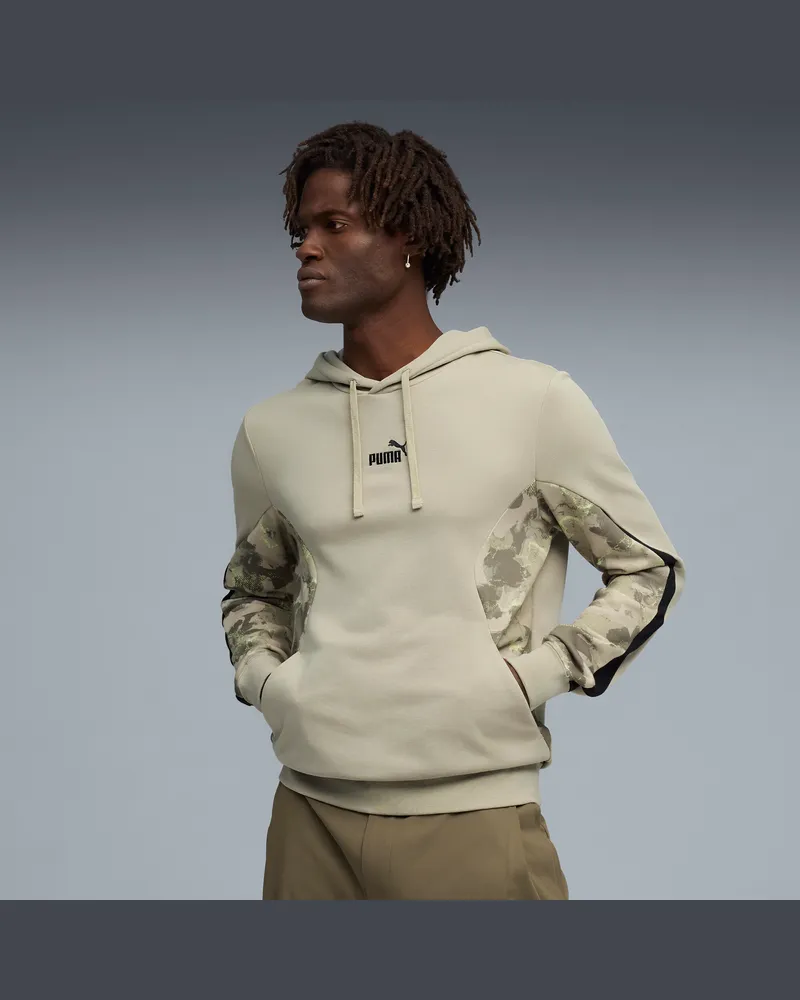 Puma Felpa con cappuccio Camo da uomo, Abbigliamento, Beige Beige