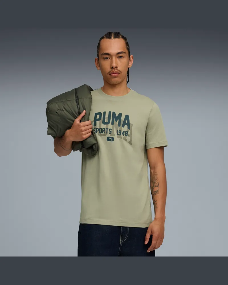 Puma Maglietta con grafica Varsity da uomo, Abbigliamento, Verde Green