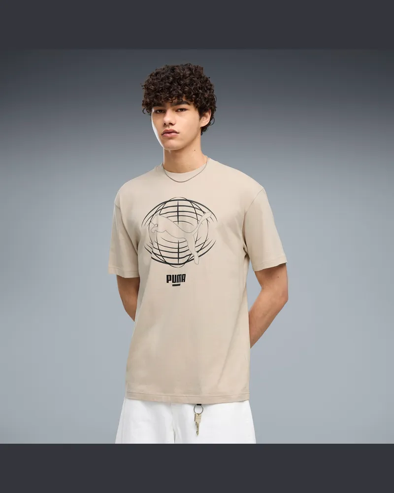 Puma T-shirt con grafica TECH dal taglio morbido da uomo, Abbigliamento, Beige Beige