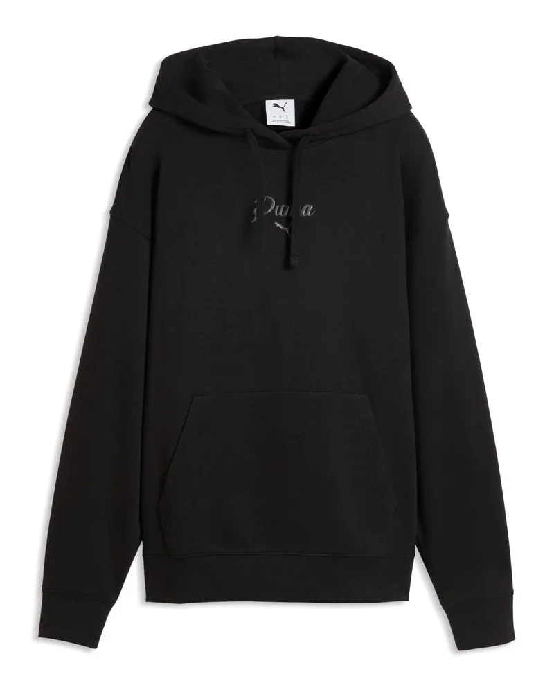 Puma Felpa con cappuccio Essentials Script da donna, Abbigliamento, Nero Black
