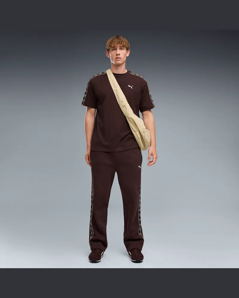 Puma Pantaloni Essentials Elevated Tape dal taglio morbido da uomo, Abbigliamento, Marrone Brown