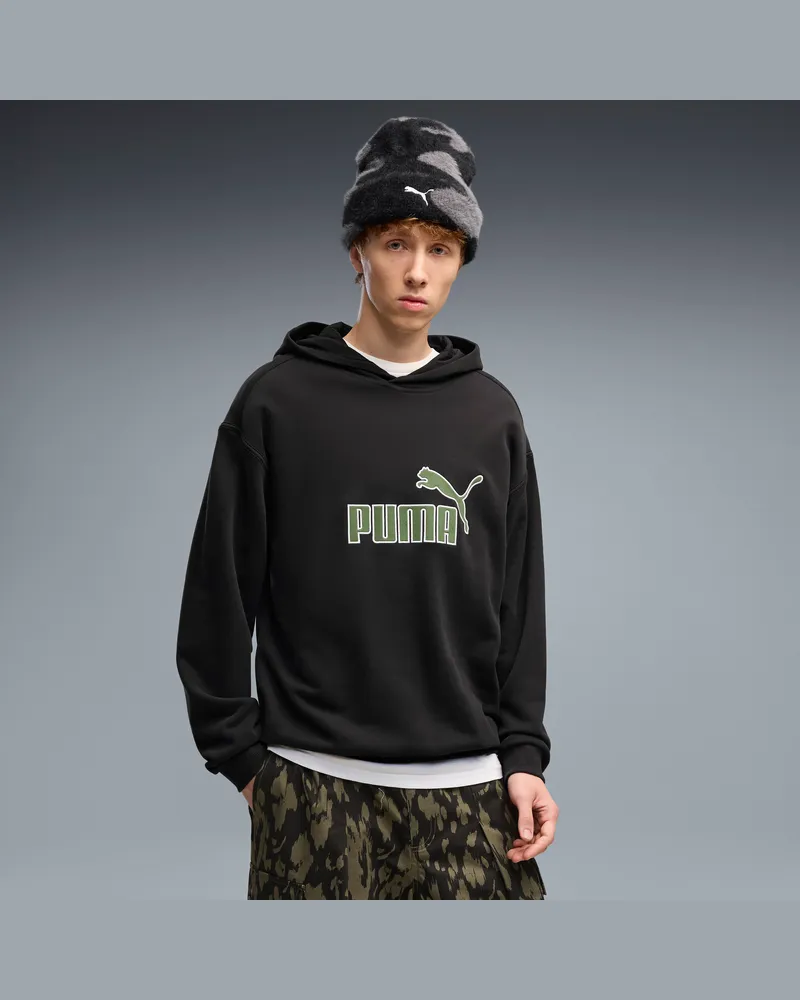Puma Felpa con cappuccio dal taglio morbido Essentials Elevated No. 1 da uomo, Abbigliamento, Nero Black