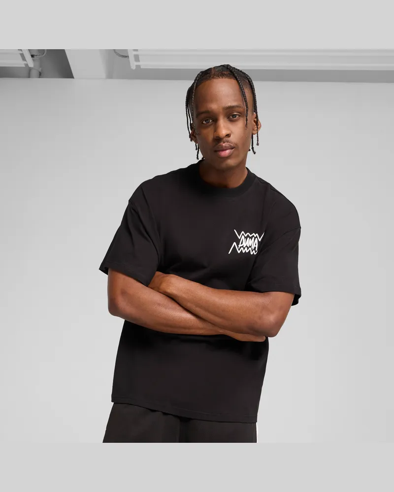 Puma Maglietta da basket Jaws Core da uomo, Abbigliamento, Nero Black