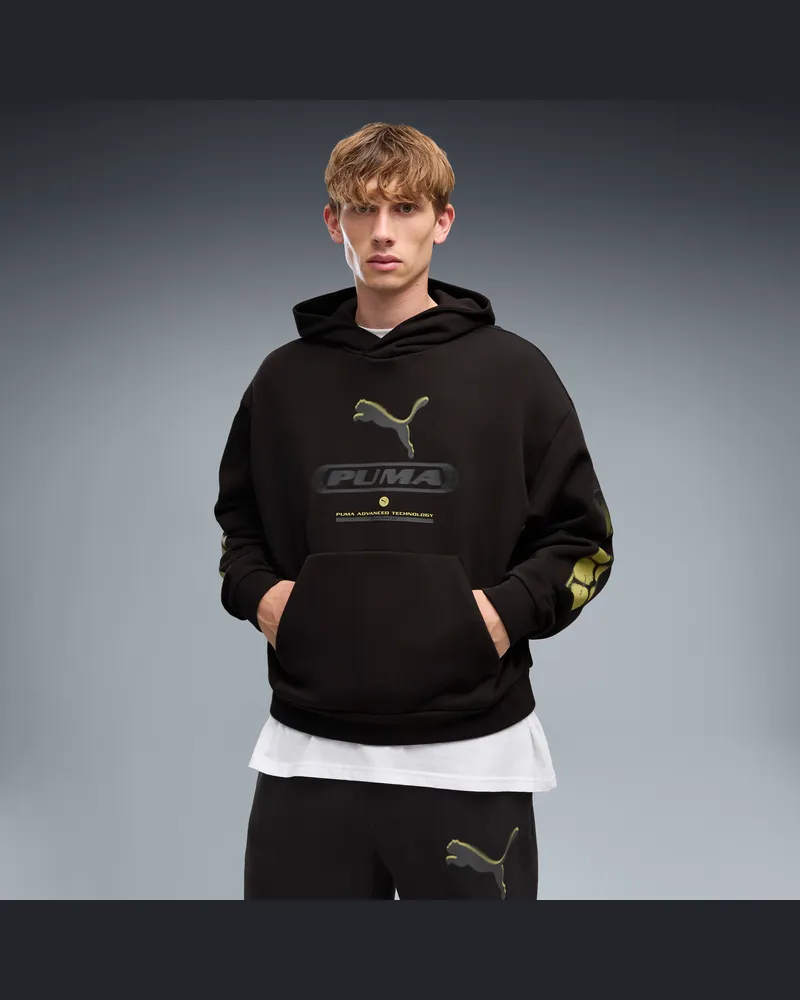 Puma Felpa con cappuccio e grafica  Sport da uomo, Accessori, Nero Black